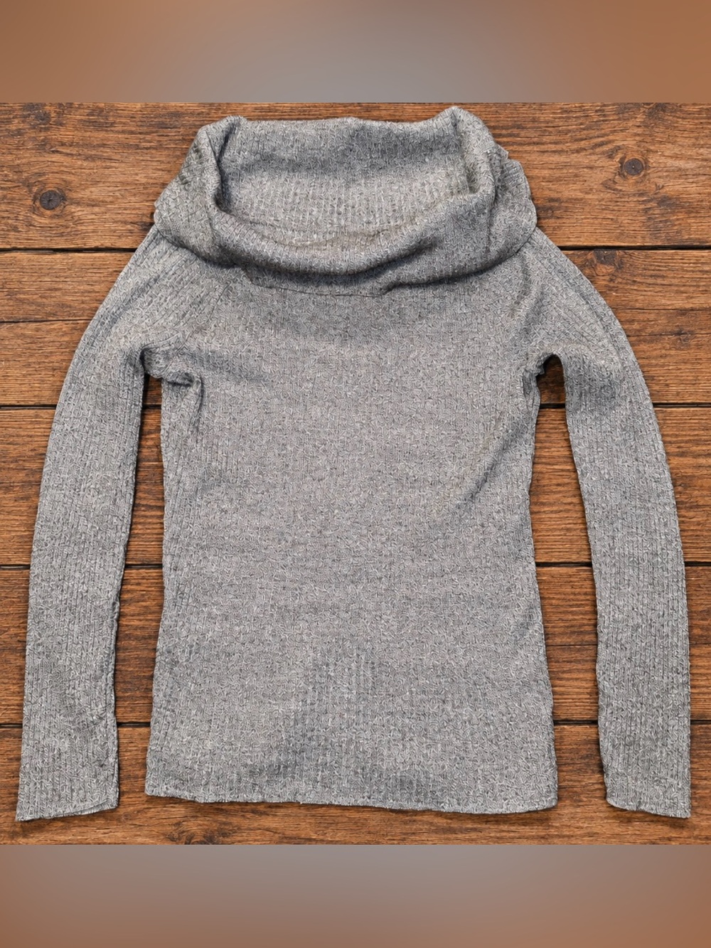 Jennifer Lopez Women’s XL Gray Cowl Neck Ribbed Knit Sweater Pullover